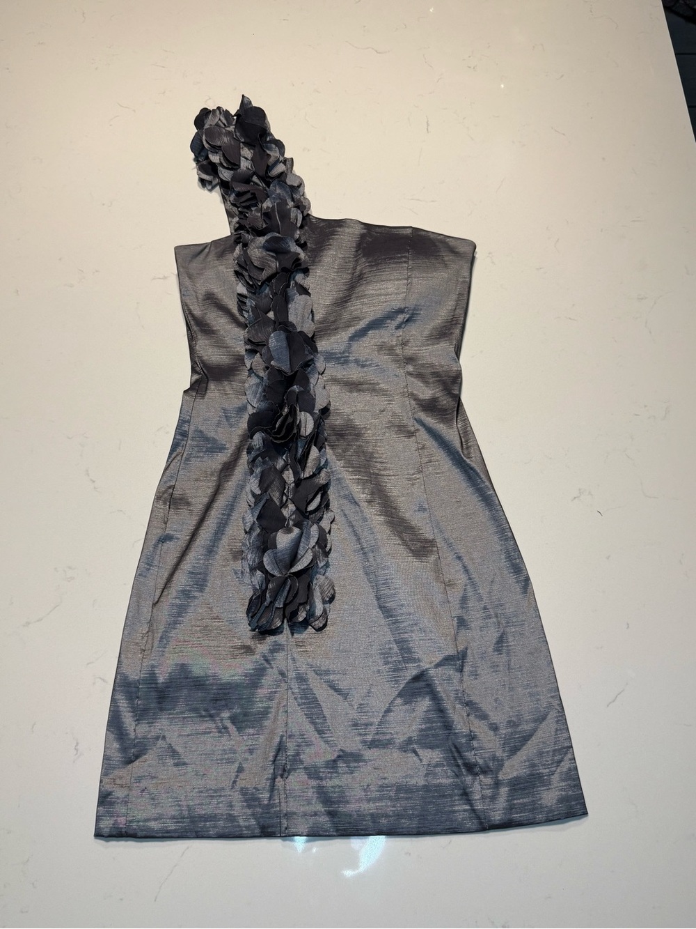 Gorgeous Pewter One Shoulder Dress